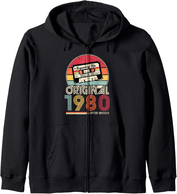 1980 Vintage Geburtstag Retro Vintage Männer Frauen Geschenk Kapuzenjacke