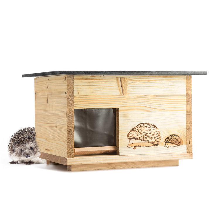 Igelhaus Neu imprägniert (IG4) Igelhotel Igelhütte Igelfutterhaus - Igelhaus mit Rattenklappe - mit