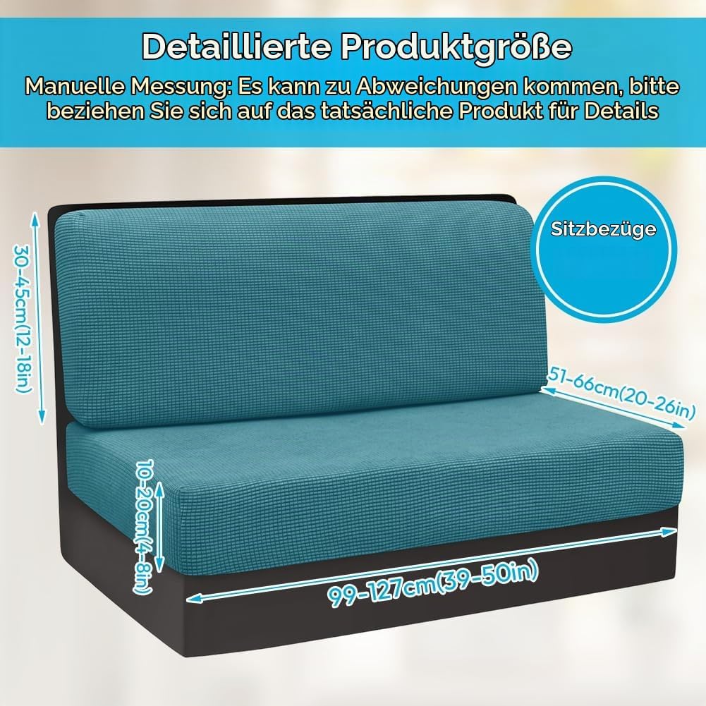 2 Stück Camper Kissenbezüge, 1 Set Spannbezüge Couch, RV-Sitzbezüge, Wohnwagen Polster, Sofa-Sitzkis