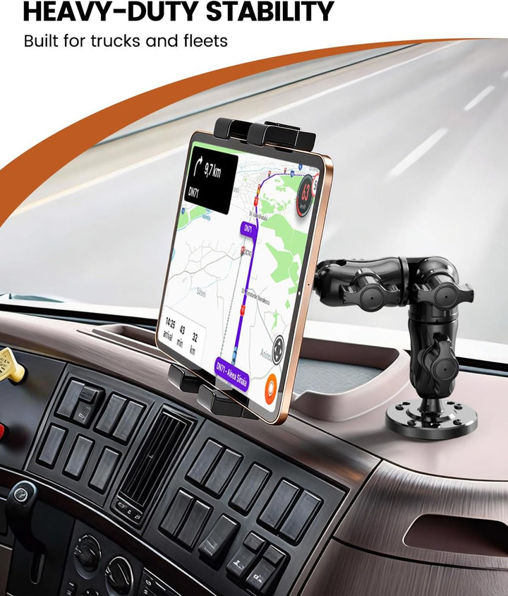 OHLPRO Heavy Duty Tablet Halterung LKW Dashboard - Bohrfuss Halter für iPad & Tablets (5-17 Zoll), P