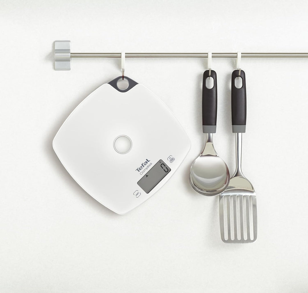 Tefal Küchenwaage, komplett, Präzision, 5 kg/1 g, Tara-Funktion, Weiss, BC1000V0
