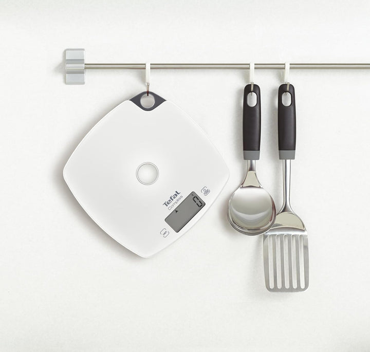 Tefal Küchenwaage, komplett, Präzision, 5 kg/1 g, Tara-Funktion, Weiss, BC1000V0