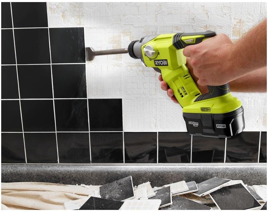 RYOBI 18-Volt ONE+ Lithium-Ion Akku-Rotary-Bohrhammer SDS-Plus 1/2 Zoll kabellos (nur Werkzeug) (Nic