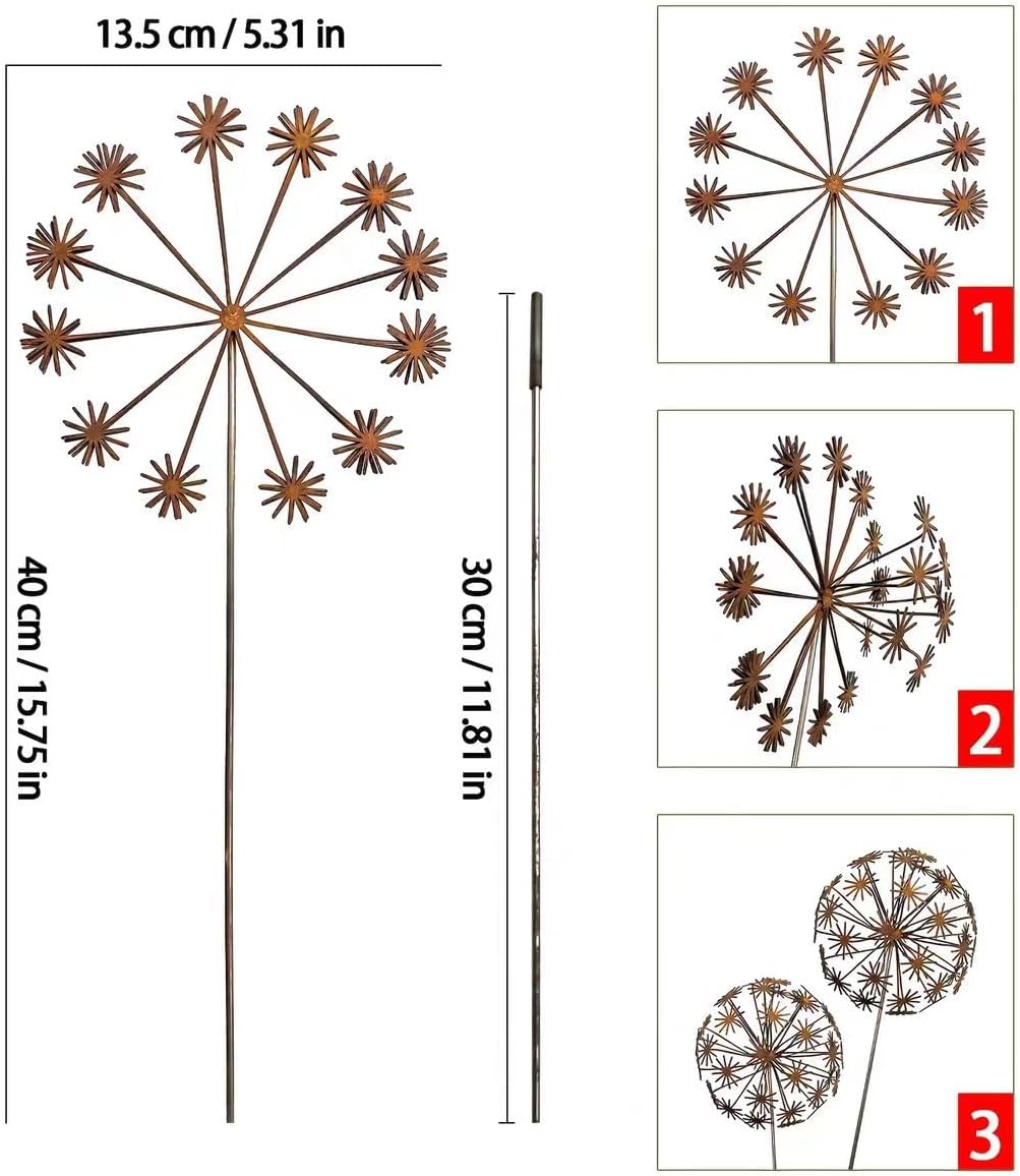 Gartendeko 2er Set Rost Deko für Garten Cortenstahl Gartenstecker Metall Blume Mohn Rostige Gartende