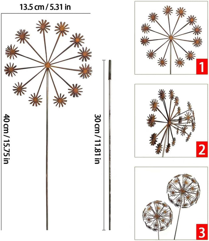 Gartendeko 2er Set Rost Deko für Garten Cortenstahl Gartenstecker Metall Blume Mohn Rostige Gartende
