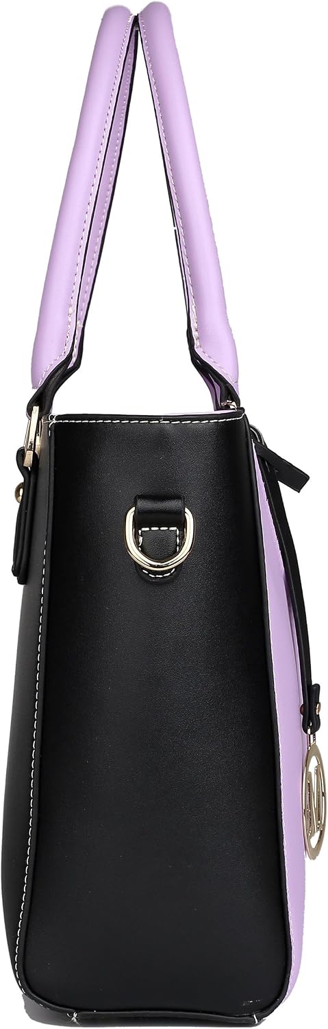 Miss Lulu Pu Ledertasche Damen Schultertasche Handtasche Lila, Lila