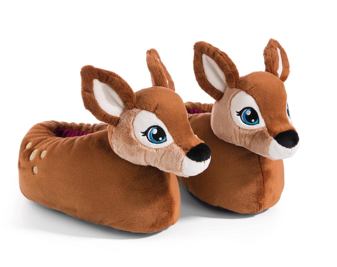 NICI 49227 REH Mala Magic Grösse 34-37 (M) braun-Nachhaltige warme Kuscheltier Hausschuhe für Jungen