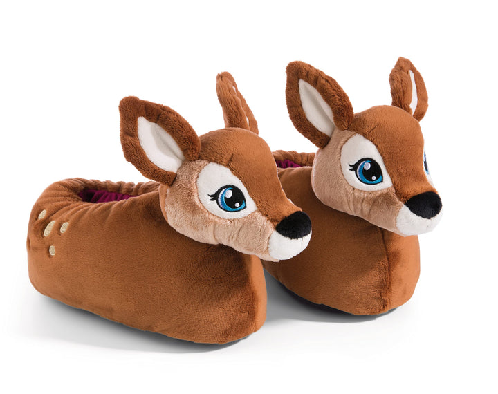 NICI 49227 REH Mala Magic Grösse 34-37 (M) braun-Nachhaltige warme Kuscheltier Hausschuhe für Jungen