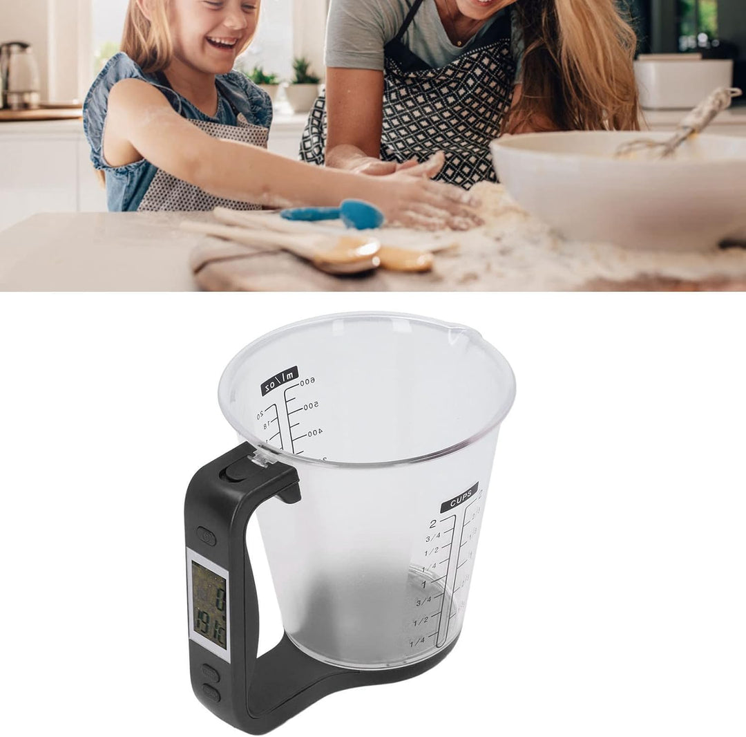 BORDSTRACT Digitale Messbecherwaage, Backwaage Flüssigkeitswaage, 1 kg Küchenwaage mit LCD-Display f
