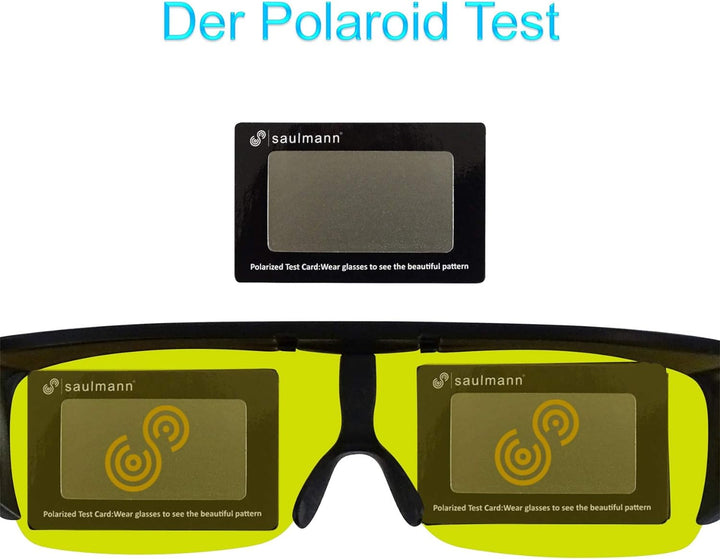 Saulmann® Polarisierte Unisex Flip-UP Überzieh Blendschutzbrille - Kontrast Outdoor- & Nacht Fahrbri