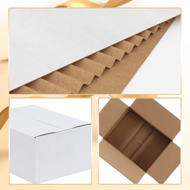 EYMPEU 40 Stück 20,3x15,3x10,2cm Weisse Versandkarton, Kartons für Gegenstände, Spielzeug, Schreibwa