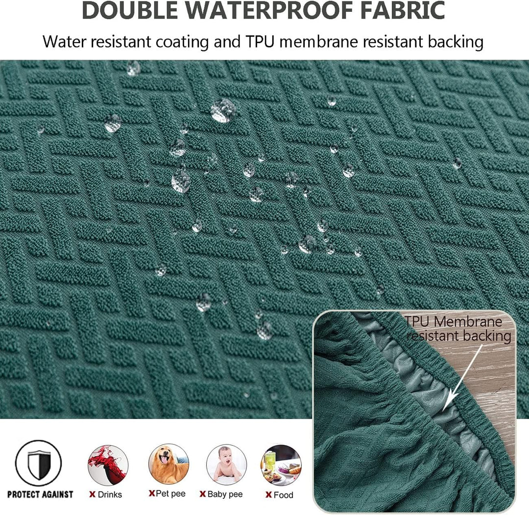 Diamantgitter Jacquard wasserdichte Stuhl Sitzbezüge für Esszimmer Stretch Stuhl Sitzkissen Schonbez