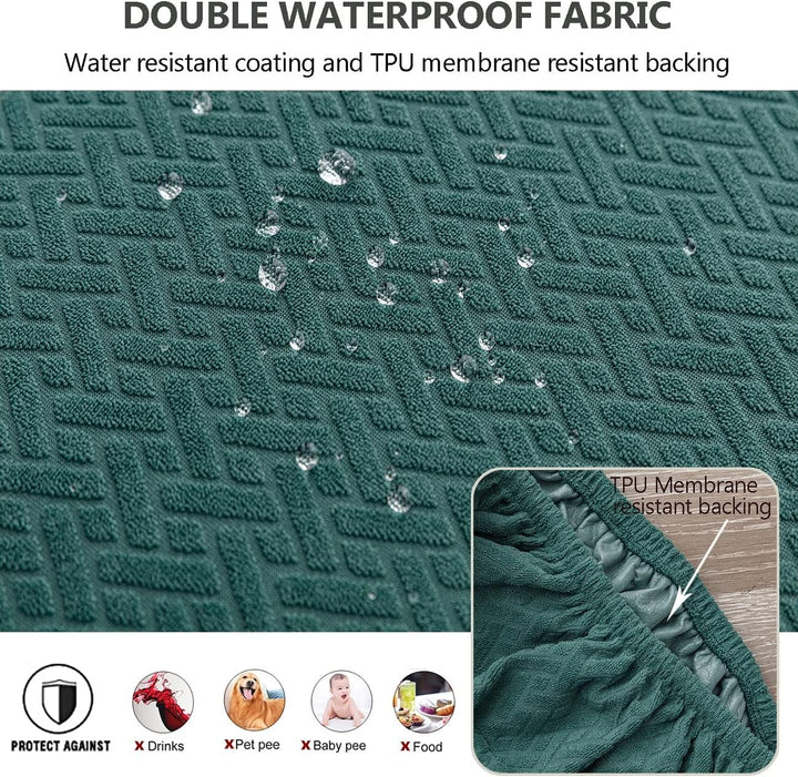 Diamantgitter Jacquard wasserdichte Stuhl Sitzbezüge für Esszimmer Stretch Stuhl Sitzkissen Schonbez