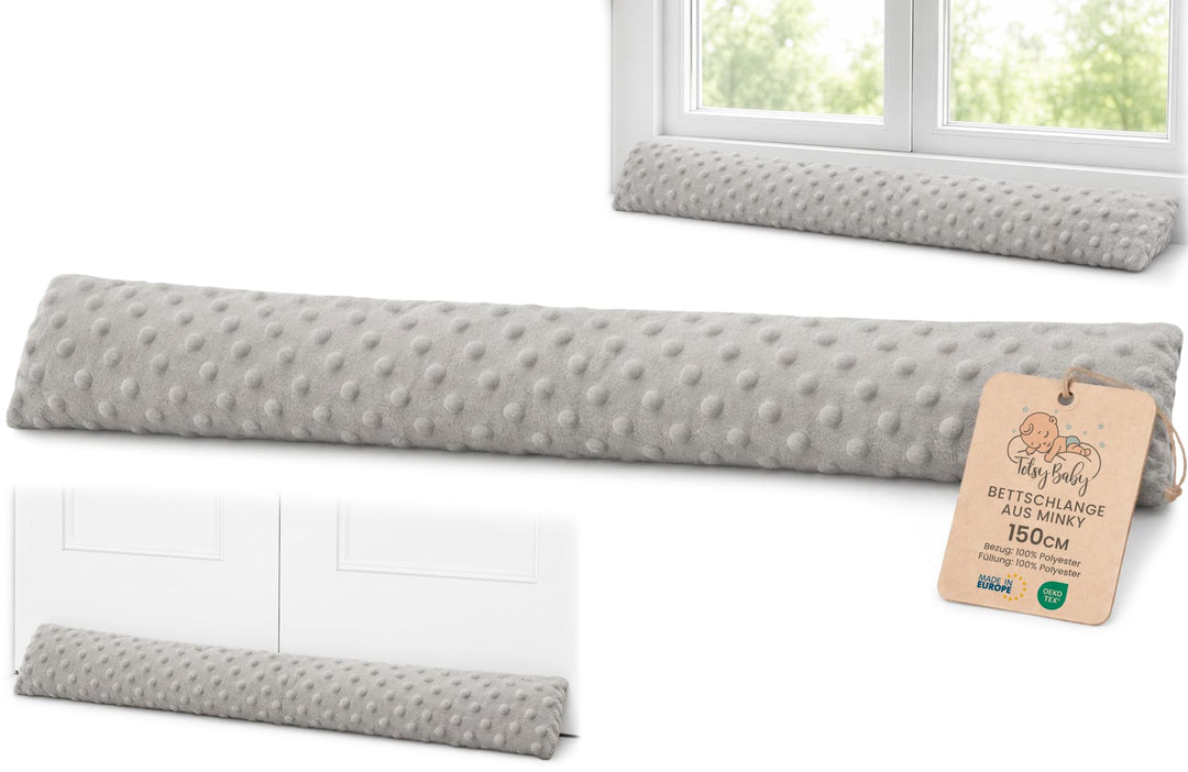 Totsy Baby Zugluftstopper für Türen und Fenster Stopper Türdichtung 150 cm Seitenschläferkissen Umra