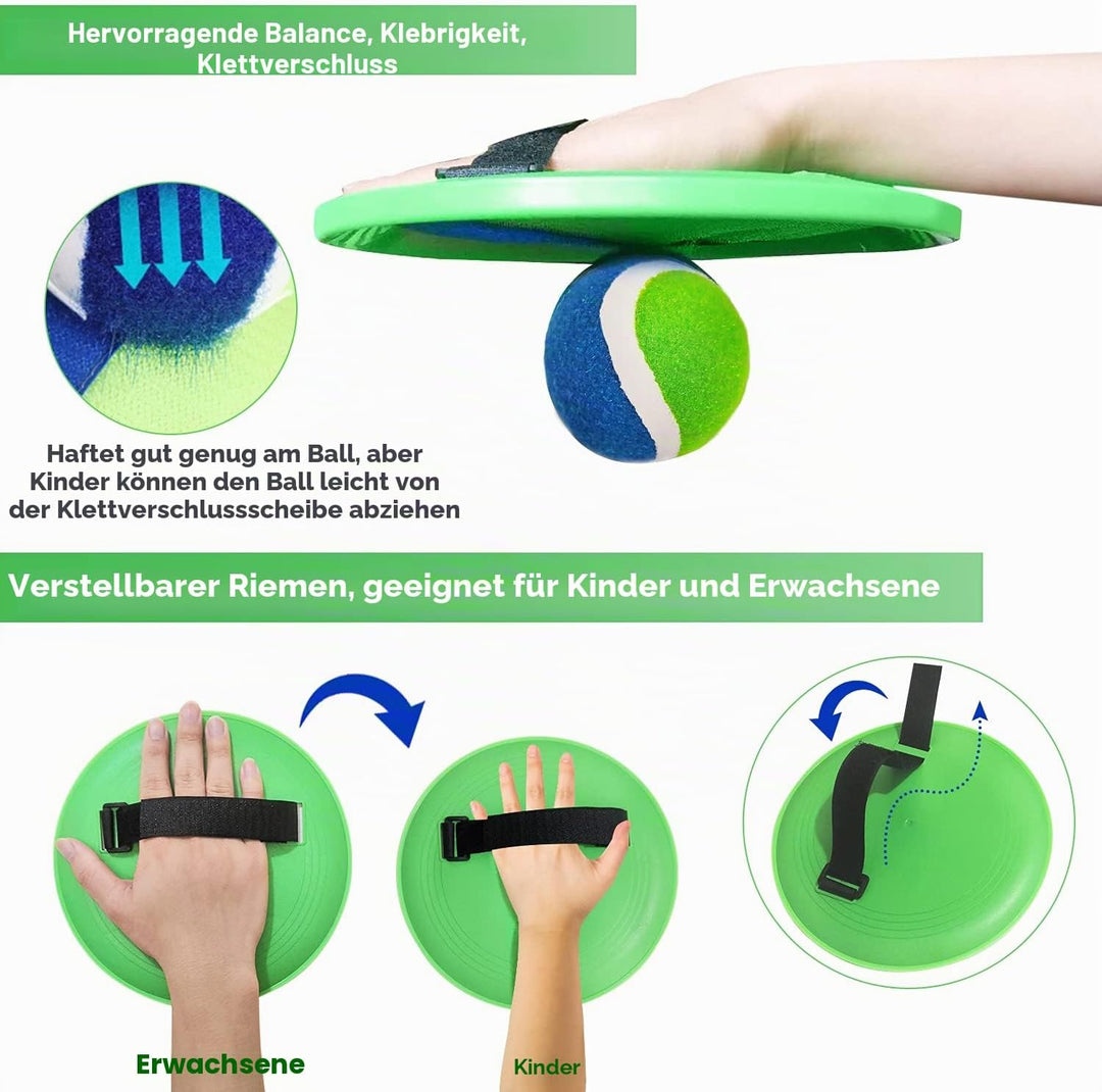 Jalunth Klettballspiel Klettball Strandspielzeug Strandspiele Wurfspiel Kinder Erwachsene Garten Out