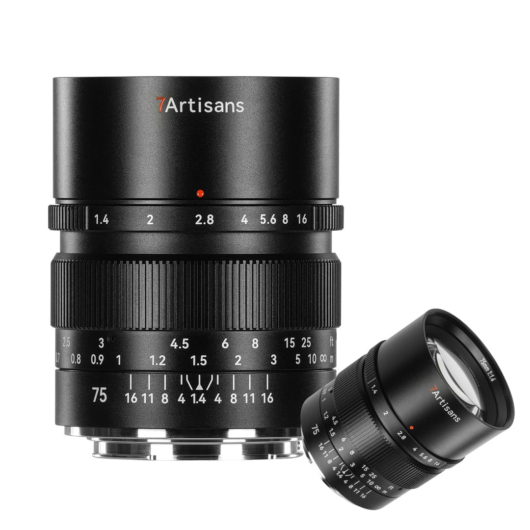 7Artisans 75 mm F1.4 für Sony E-Mount-Objektiv, Vollformat, manuelle Fokussierung, kompatibel mit So