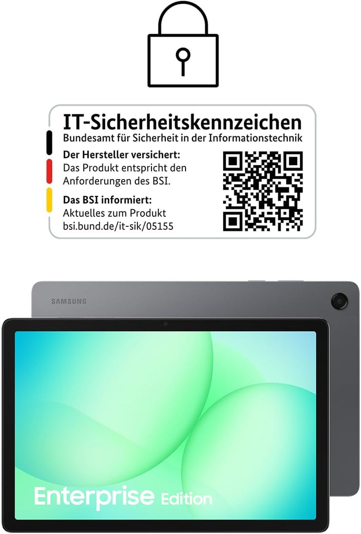 Samsung Galaxy Tab A11+ 5G Enterprise Edition, Android Tablet, 11 Zoll Display, 128 GB Speicher, 6 G