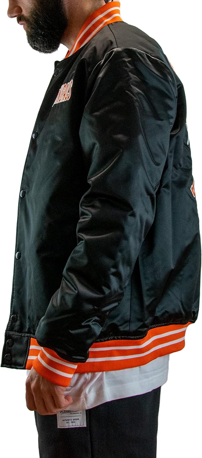 Mitchell & Ness NFL Heavyweight Satin Jacket S Cincinnati Bengals - Black, S Cincinnati Bengals - Bl