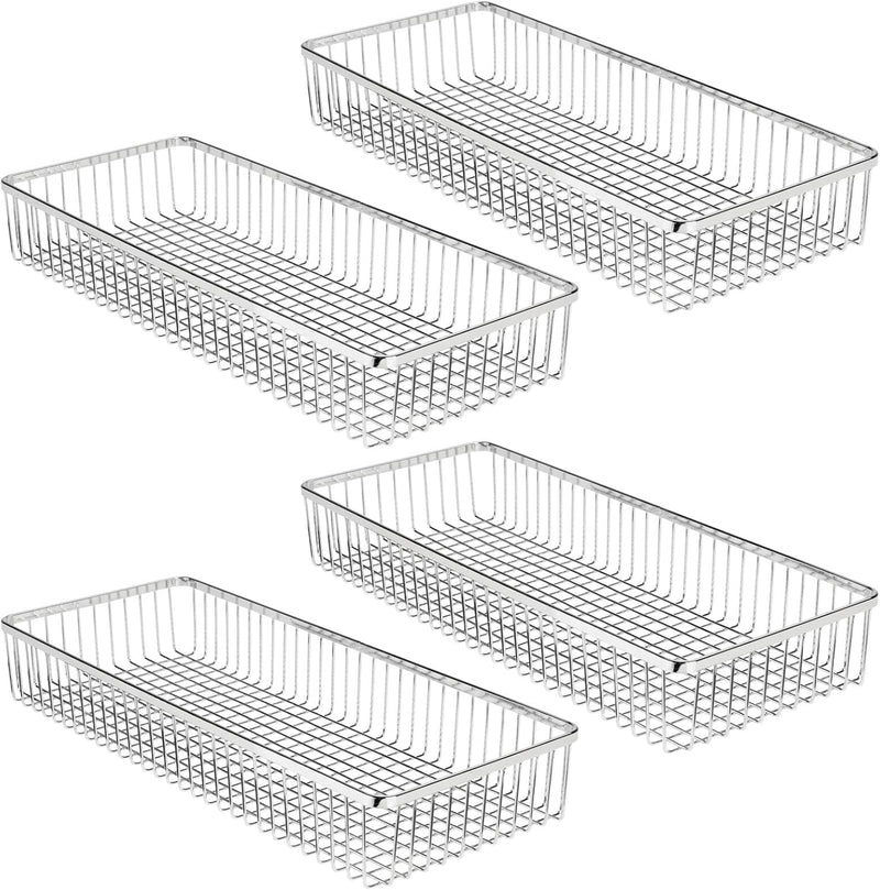 mDesign universeller Schubladenkasten aus Metall – Aufbewahrungskorb für Schubladen ordnet Küchenbed