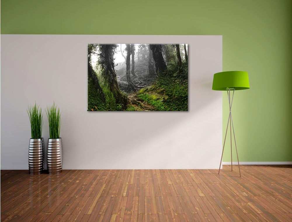 Pixxprint Tropischer La Selva Dschungel als Leinwandbild/Grösse: 100x70 / Wandbild/Kunstdruck/fertig