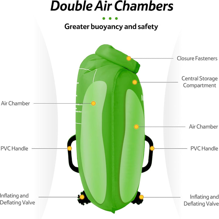 Naturehike 18L Schwimmboje Zwei Airbags Swim Boje Trockensack wasserdichte Strandtasche mit Verstell