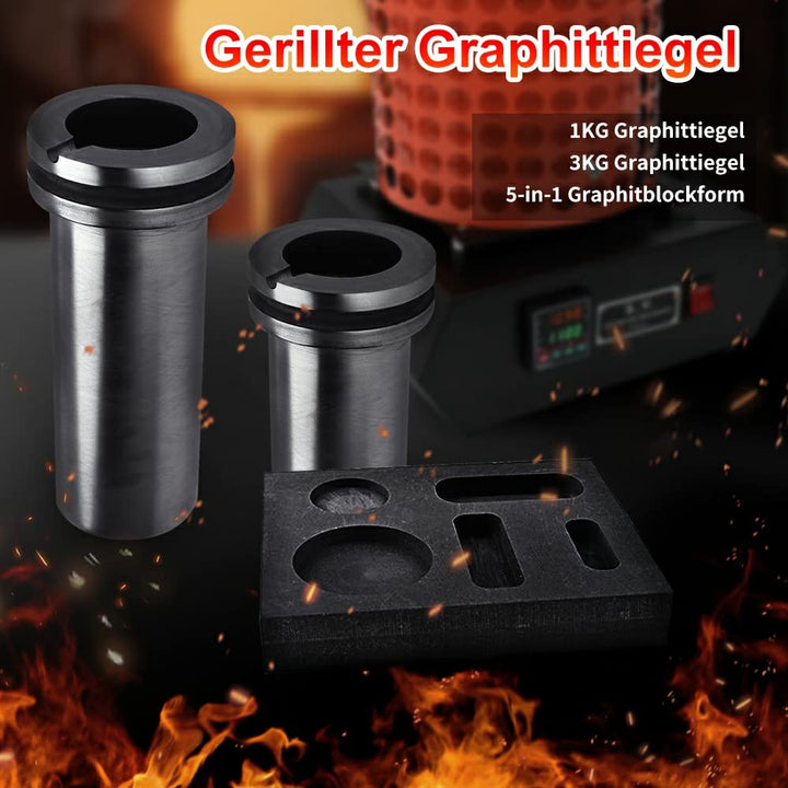 FASTTOBUY 3kg Digitale Schmelzofen 1100°C /2012°F, Automatischer Schmelzofen für Metall, Elektrische