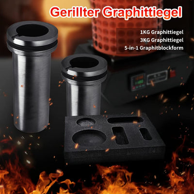FASTTOBUY 3kg Digitale Schmelzofen 1100°C /2012°F, Automatischer Schmelzofen für Metall, Elektrische