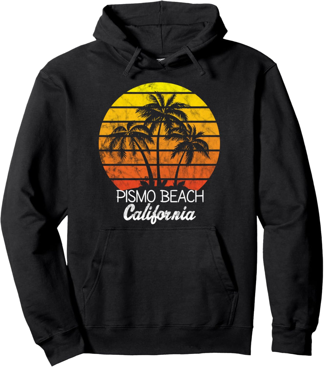ismo California Retro Vintage Sunset Beach Palm Pullover Hoodie