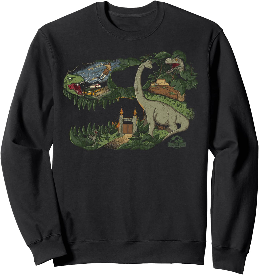 Jurassic Park Dinosaur T-Rex Skull Mashup Sweatshirt