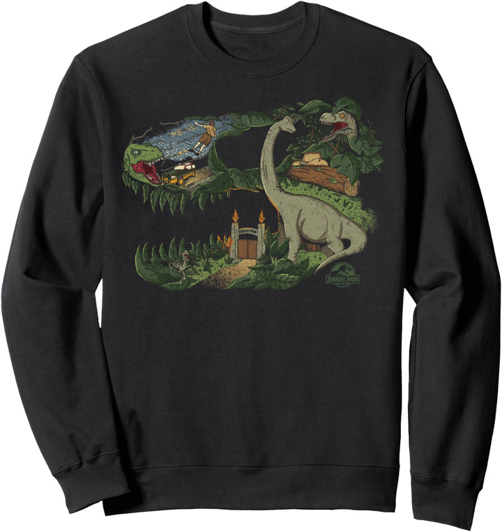 Jurassic Park Dinosaur T-Rex Skull Mashup Sweatshirt