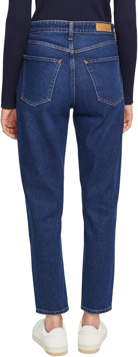 ESPRIT Jeans mit hohem Bund und geradem Beinverlauf 24 Blue Dark Washed, 24 Blue Dark Washed