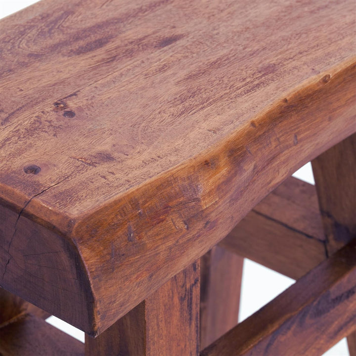 DESIGN DELIGHTS RUSTIKALER Holz HOCKER Vintage 40" | Recycling Hartholz, 43x45x27 cm (HxBxT) | Sitzh