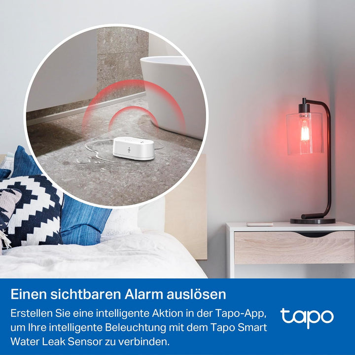 Tapo TP-Link T300 Smarter Wasserleck-Sensor, Hub erforderlich, eingebaute 90Db einstellbare Sirene,