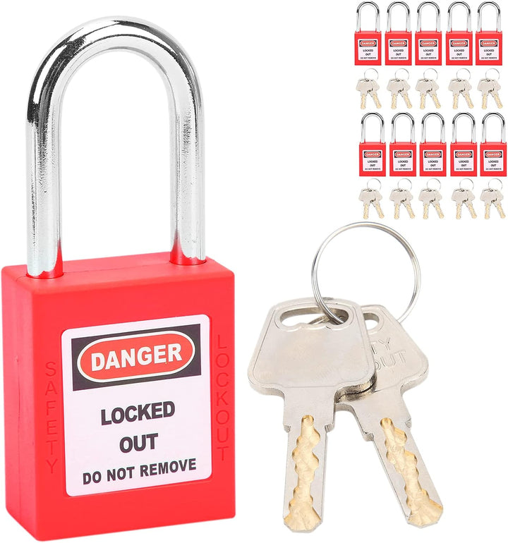 Lockout-Schloss, 38 Mm Rutschfestes, Korrosionsbeständiges Vorhängeschloss, mit 2 Schlüsseln Pro Sch