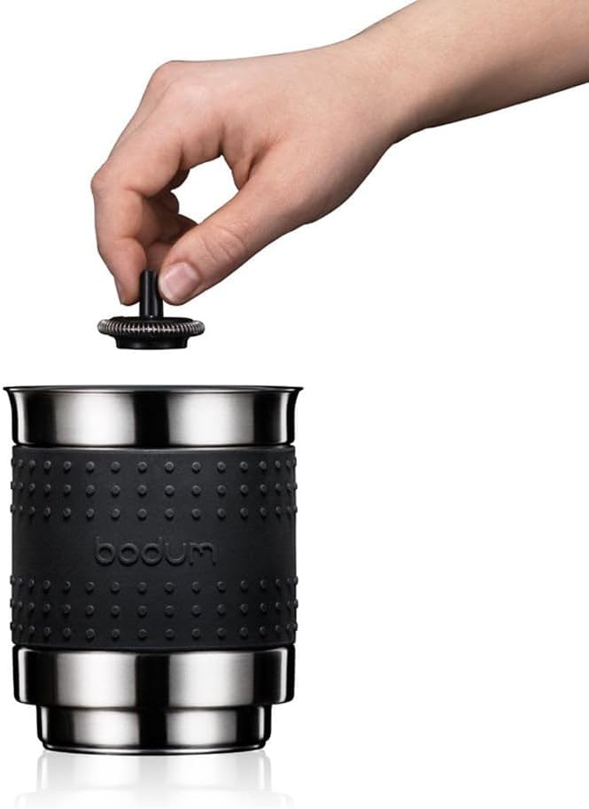 Bodum Milchaufschäumer, Edelstahl, Schwarz, 10.3 x 10.3 x 21.1 cm 600 W, 600 W