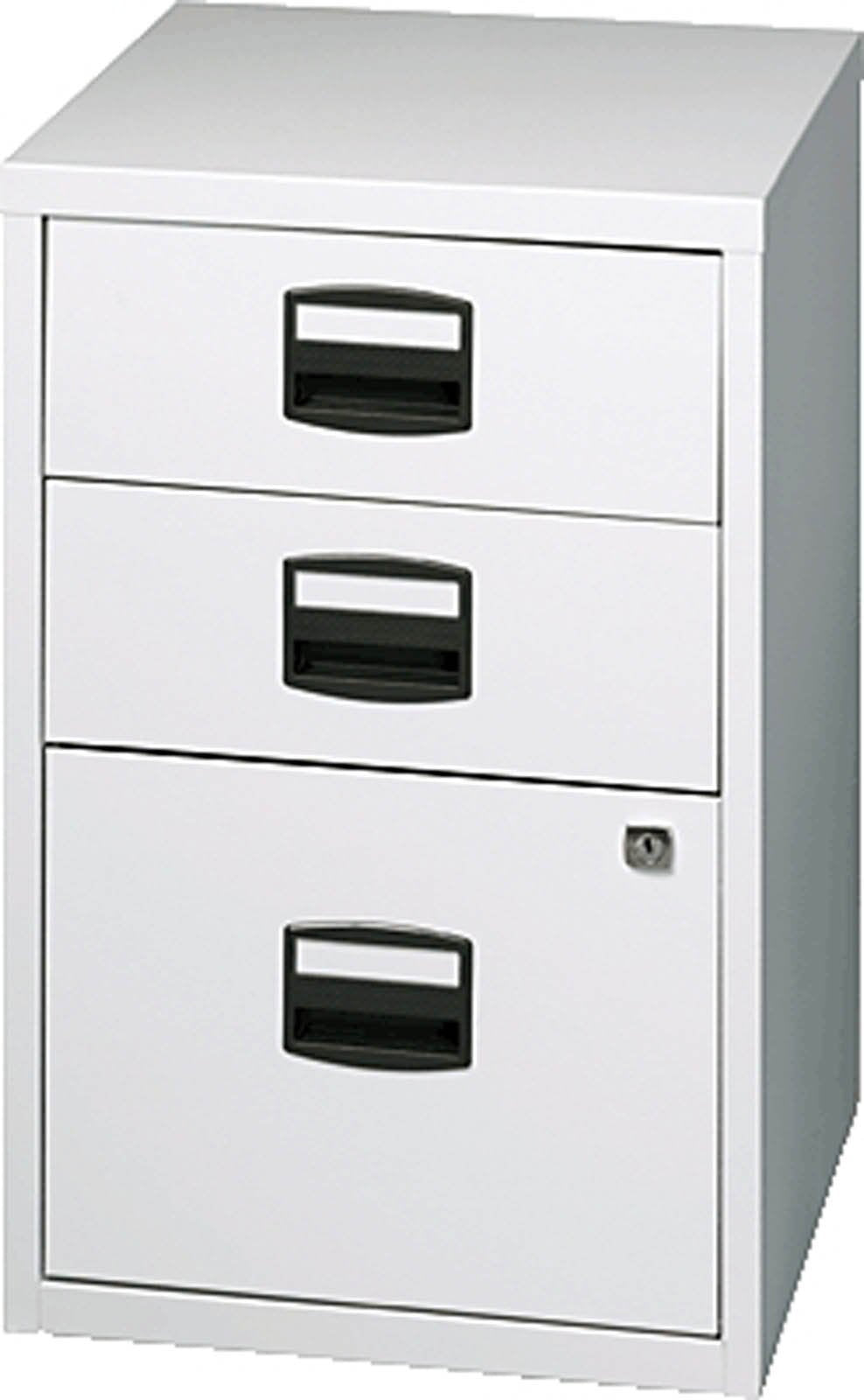 Bisley Home Beistellschrank PFA, 2 Universalschubladen, 1 HR-Schublade, Metall, 645 Lichtgrau, 40 x