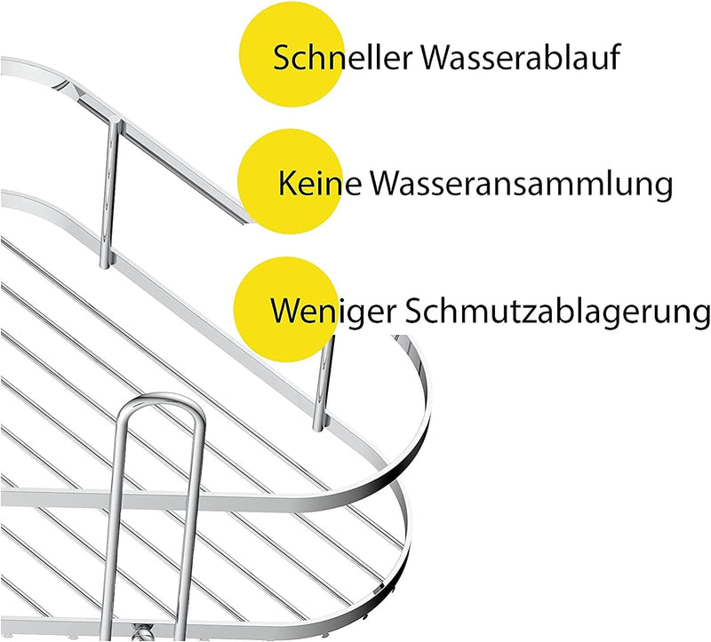 EISL Teleskop Duschregal mit 4 Duschkörben, Duschablage ohne bohren, Badezimmer Zubehör, Korb Aufbew