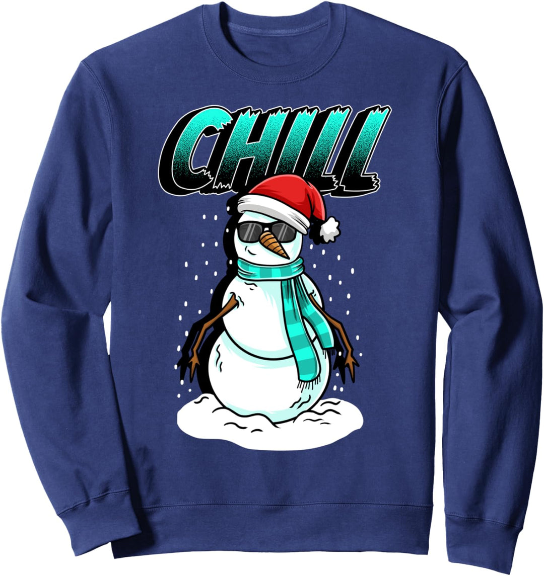 Santa Snowman Chill Christmas Sweatshirt