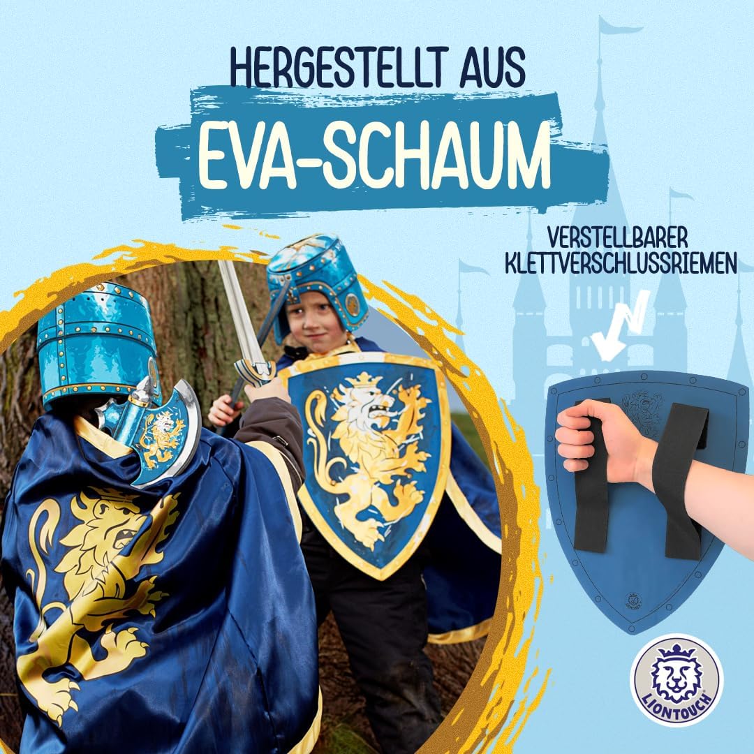 Liontouch Edler Ritter-Schild, Blau/Gross | Mittelalterliches Rollenspiel-Schaumspielzeug für Kinder