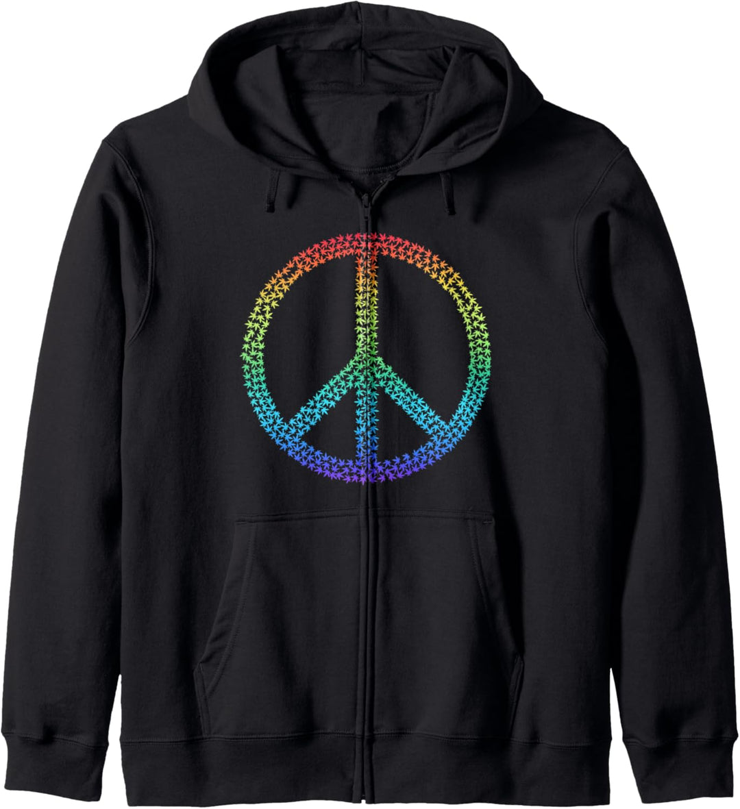 420 Peace Sign Weed Leaf Montage Rainbow Weed Marijuana 420 Kapuzenjacke