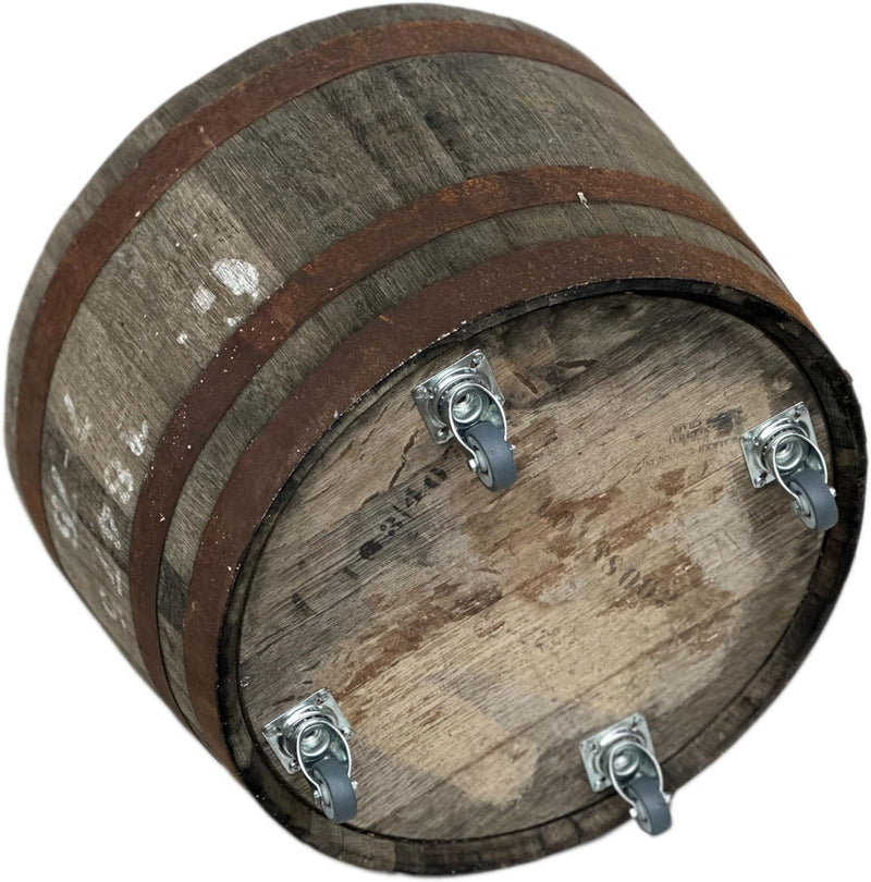 Halbes Fass aus einem originalen schottischen Whiskyfass (Natur - mit Rollen)