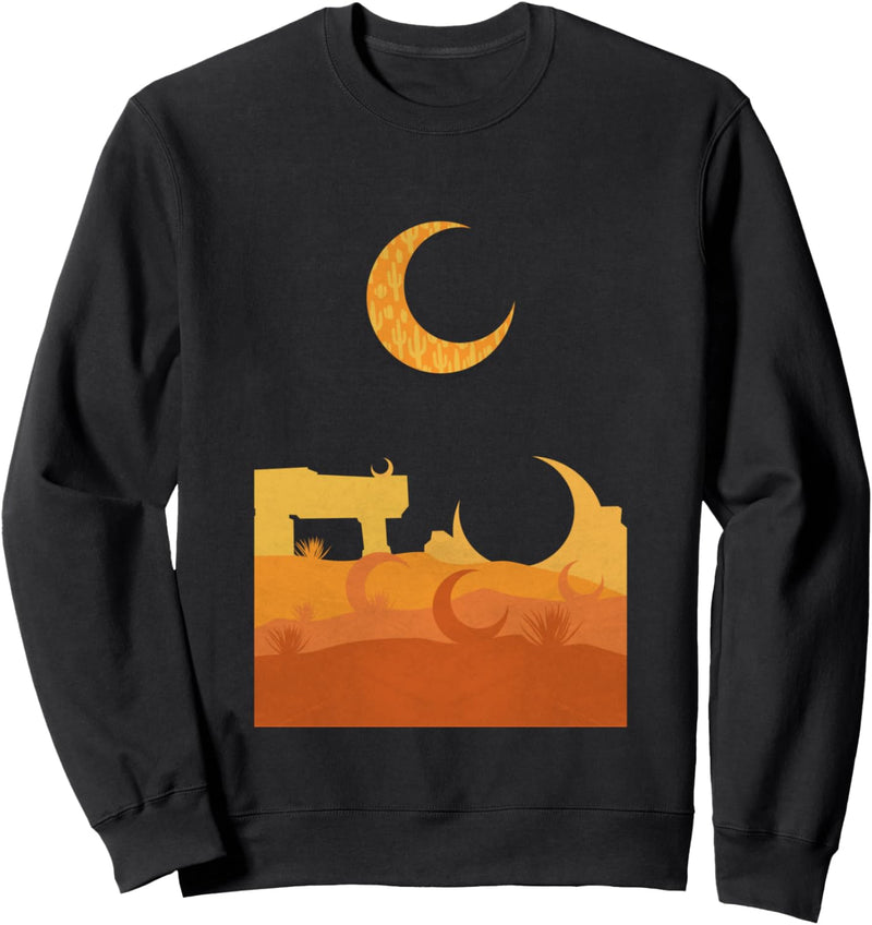 Abstrakte Wüste - Böhmische Kunst Cactus Moon Sweatshirt