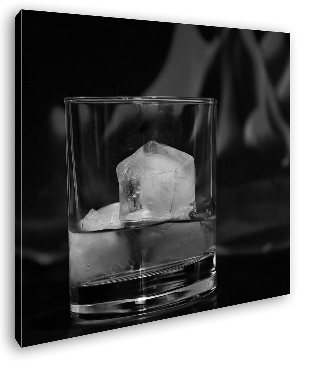 deyoli Glas edlen Whisky Format: 70x70 Effekt: Schwarz&Weiss als Leinwandbild, Motiv fertig gerahmt