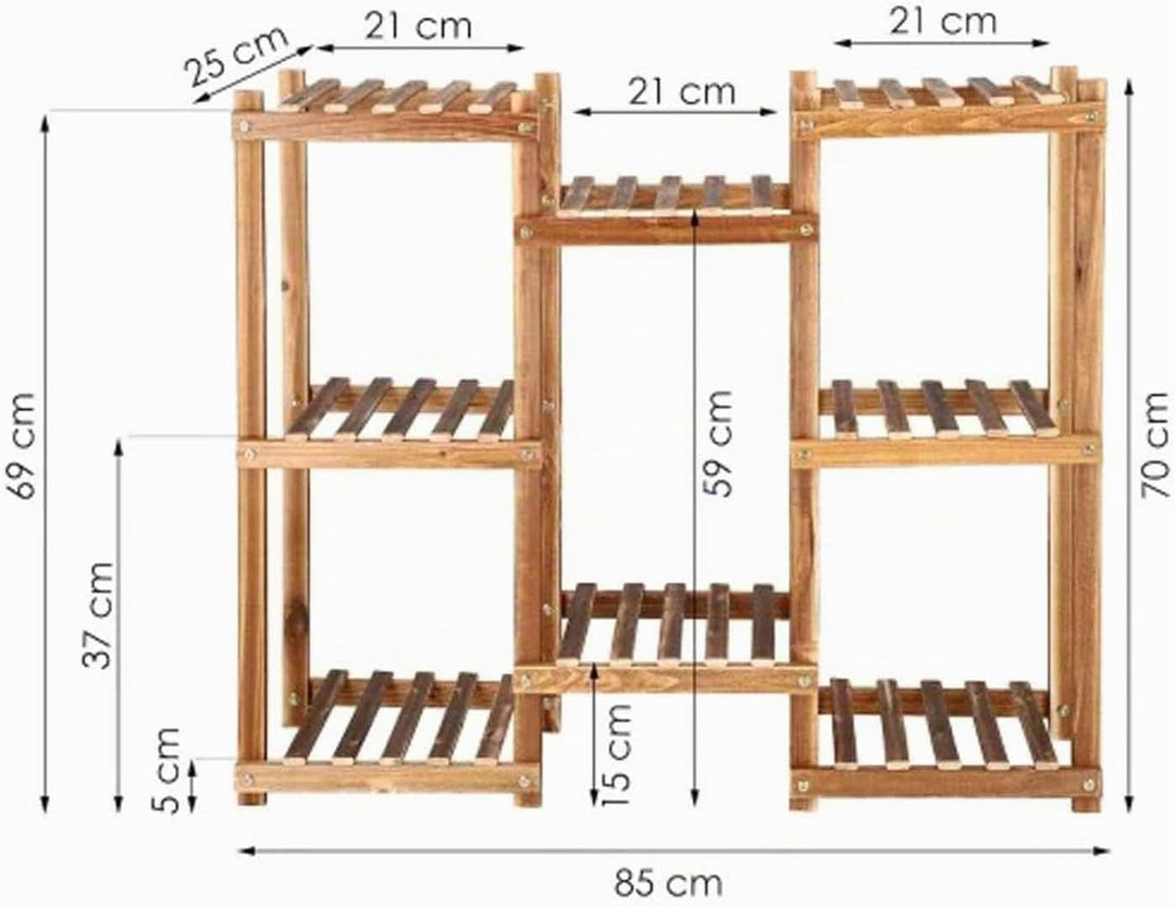 SPRINGOS Blumenständer Blumentreppe aus Holz 5 Ebenen Pflanzentreppe Pflanzenständer für Balkon Wohn