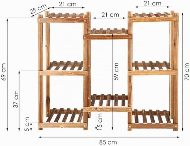 SPRINGOS Blumenständer Blumentreppe aus Holz 5 Ebenen Pflanzentreppe Pflanzenständer für Balkon Wohn