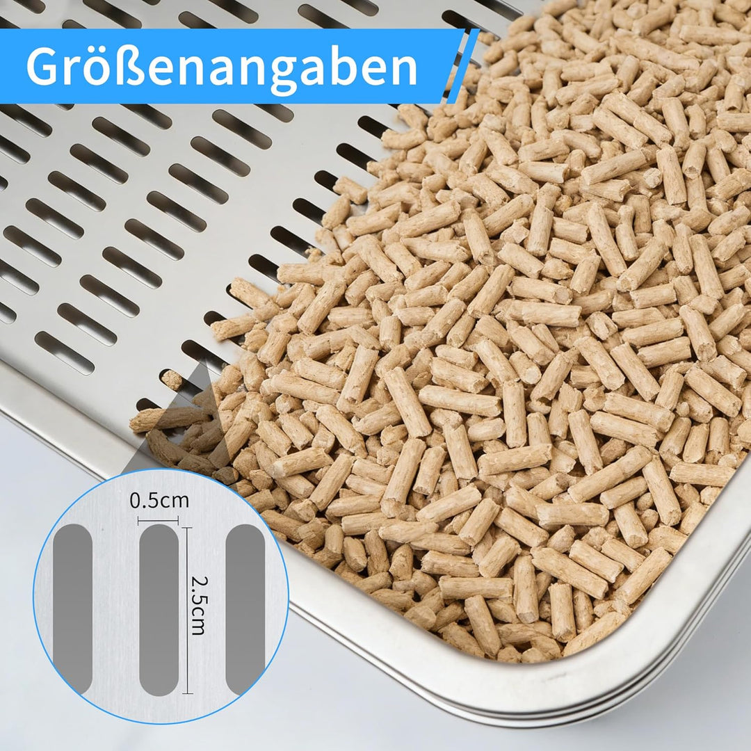Katzenklo Edelstahl, Katzentoilette Edelstahl Offen, Metall Katzenklo für Katzen Aller Grössen &amp; Kan
