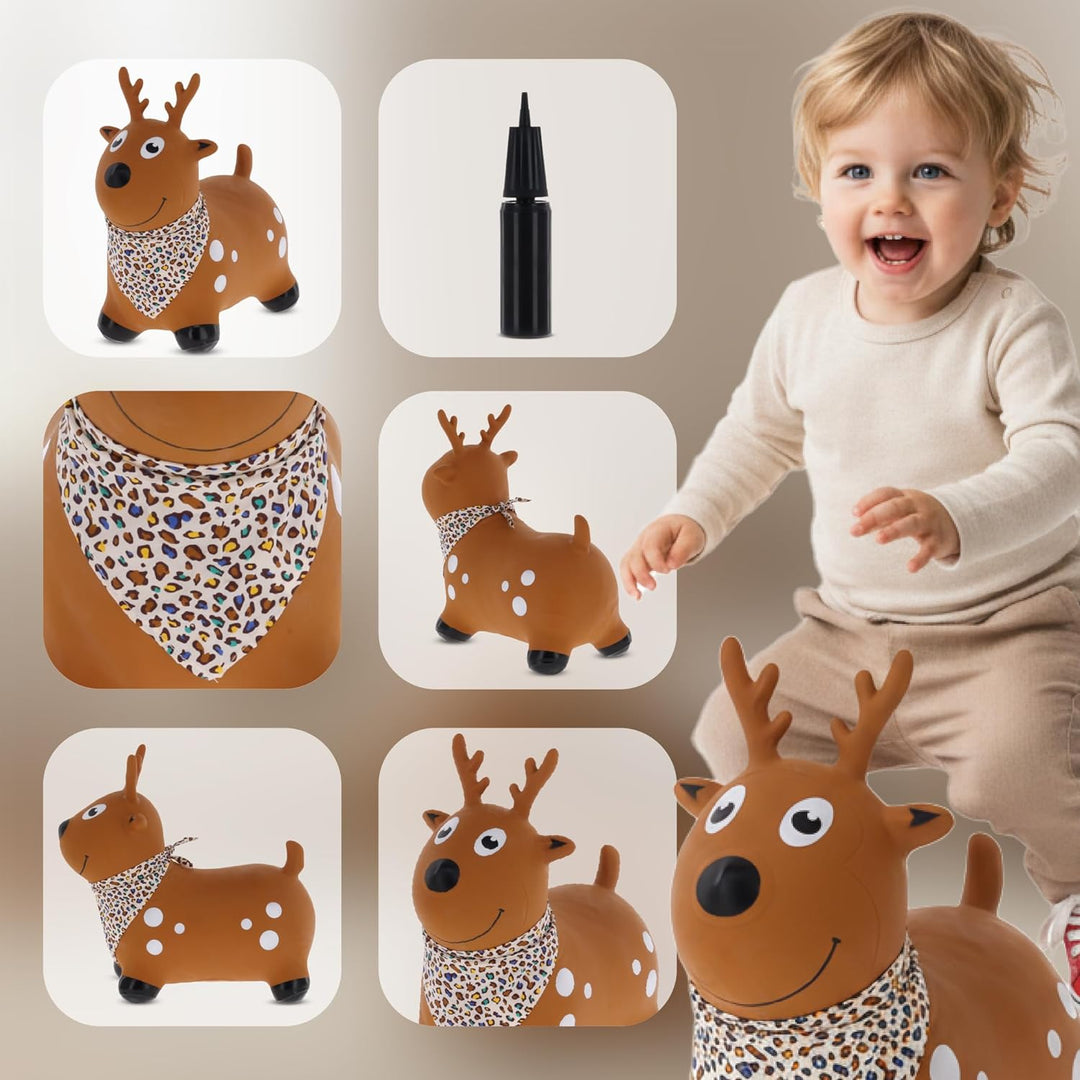 sun baby Hüpftiere ab 1 Jahr mit Pumpe aufblasbares Hüpfspielzeug aus Hochwertigem und Strapazierfäh