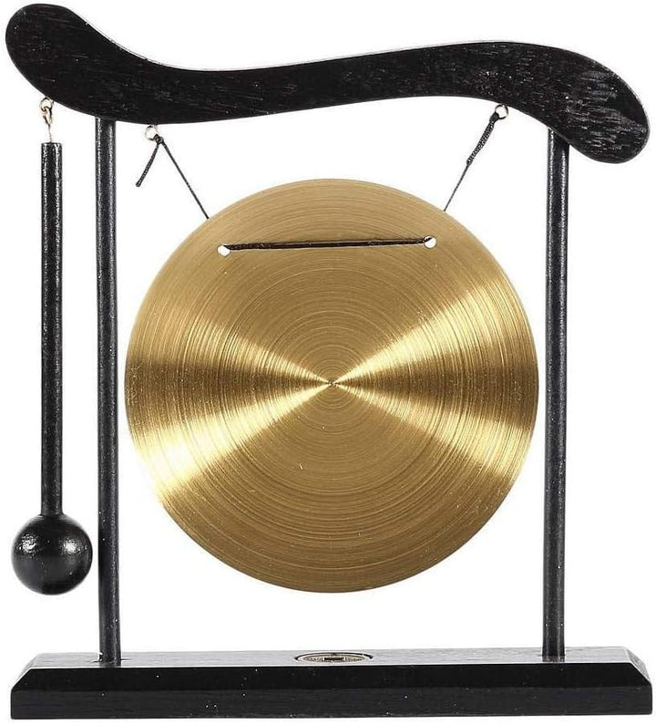 lachineuse - Lachender Buddha-Gong - Tibetischer Buddha-Gong - Zen-Dekoration aus Holz & Kupfer - Ch