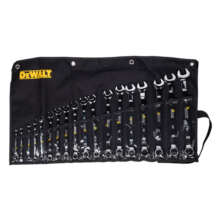 DEWALT Jeu de 18 clés mixtes coudées à 15° ISO 3318 DIN 3113 7-24 mm