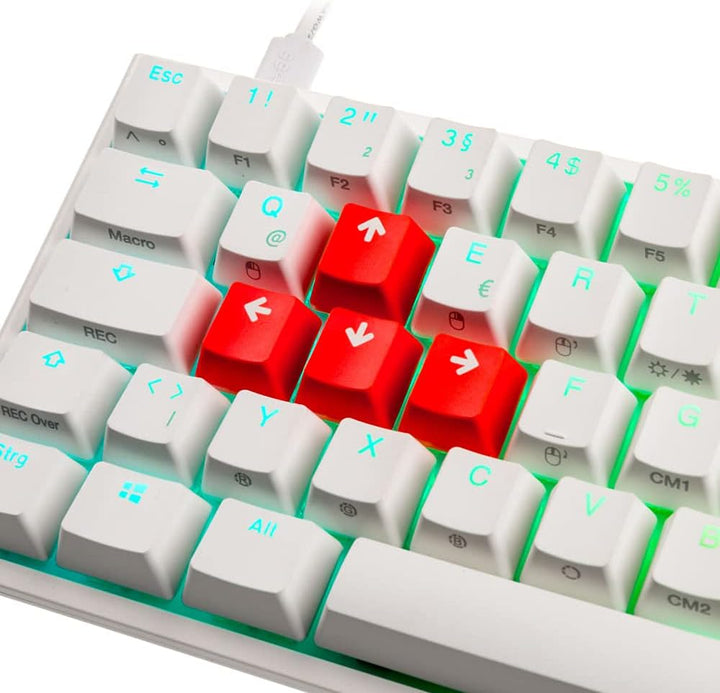 Ducky One 2 Mini Gaming Tastatur, MX-Blue, RGB-LED, weiss